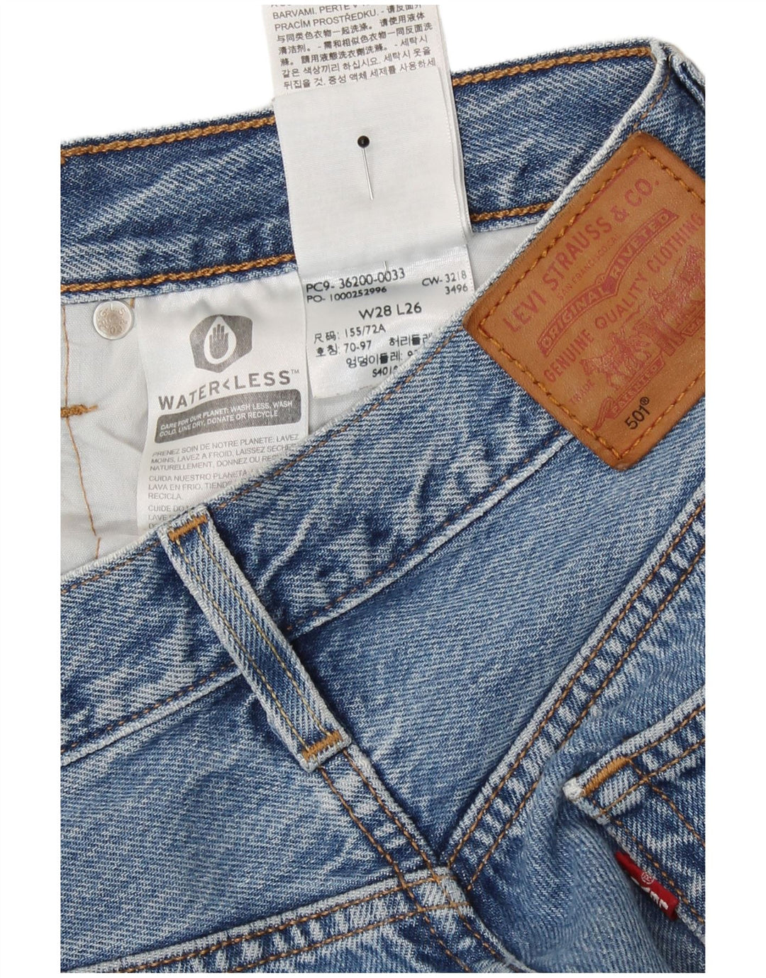 Levi's Damen 501 Straight Jeans W28 L26 Blaue Baumwolle