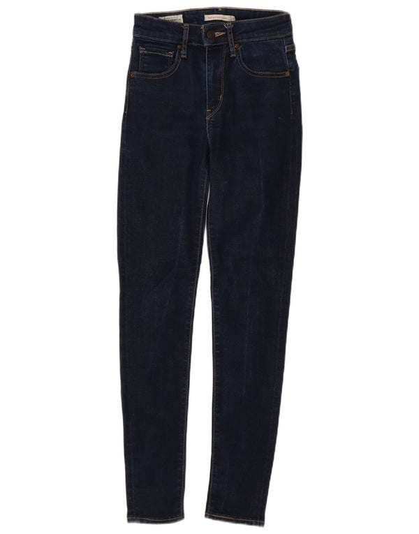 Levi's Damen 721 High Rise Skinny Jeans W24 L28 Marineblaues Lyocell