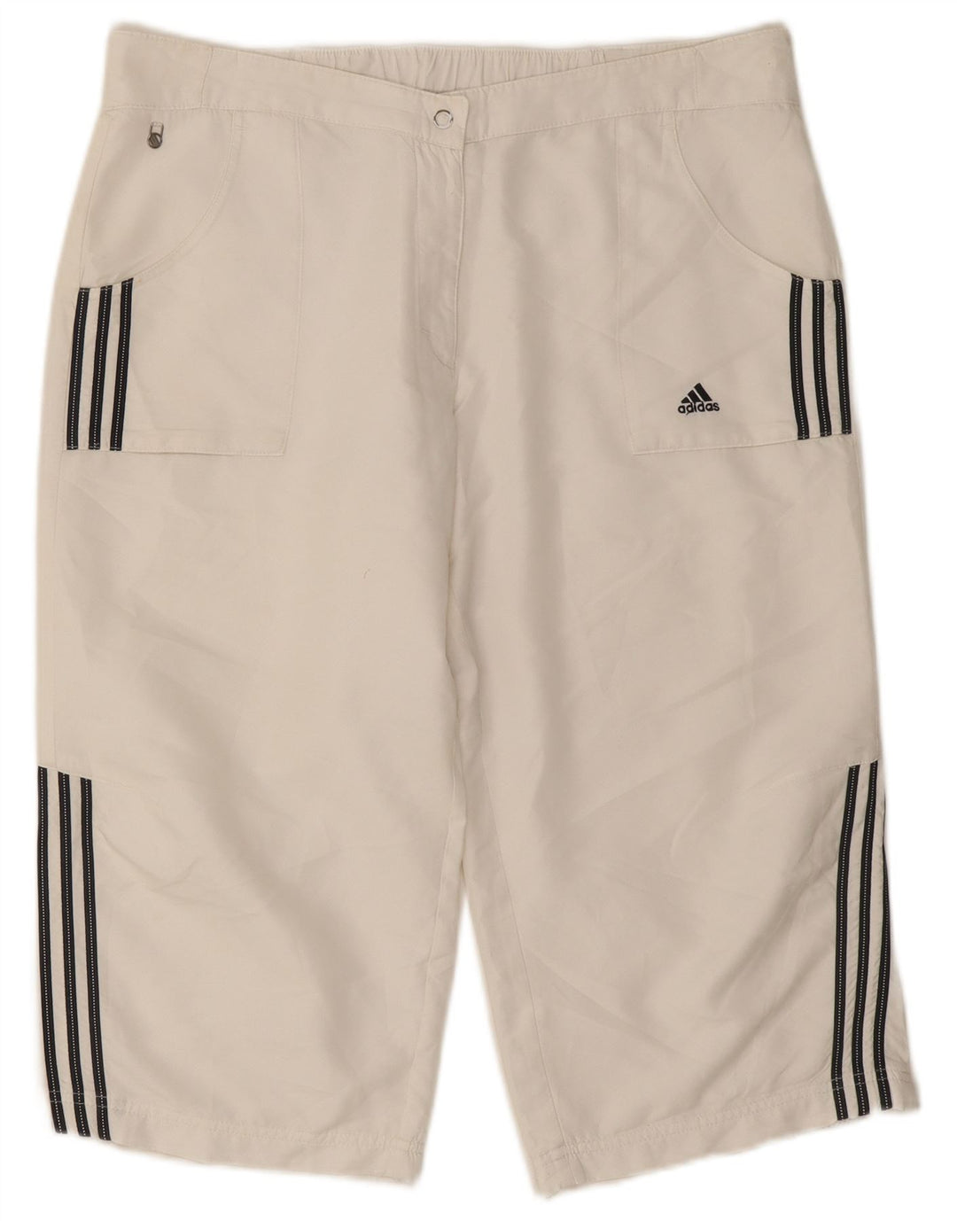Adidas Damen Bermuda Shorts UK 18 XL W34 Weiß Polyester