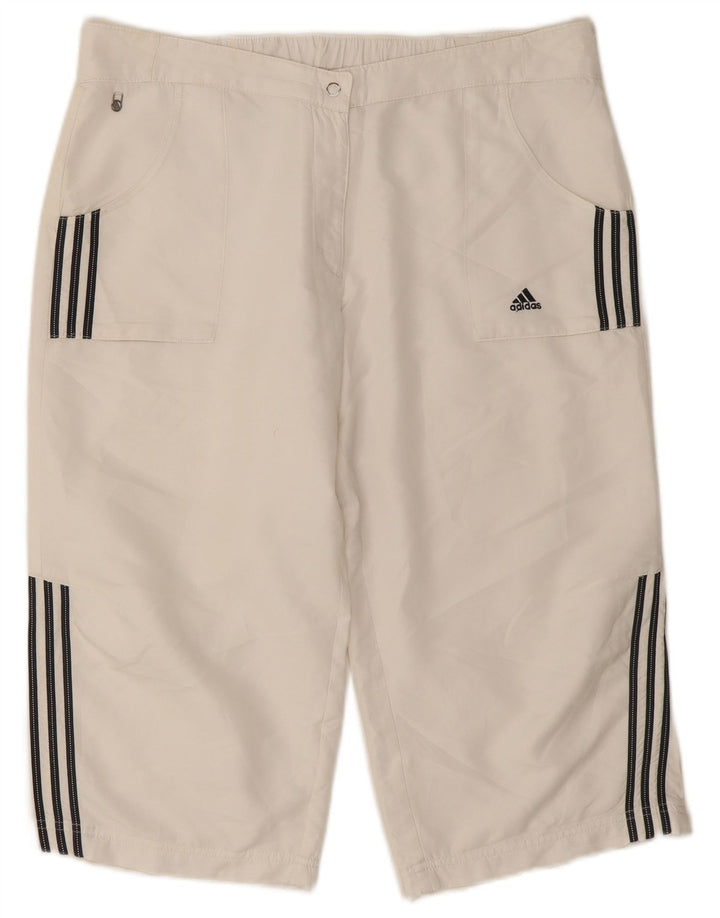 Adidas Damen Bermuda Shorts UK 18 XL W34 Weiß Polyester