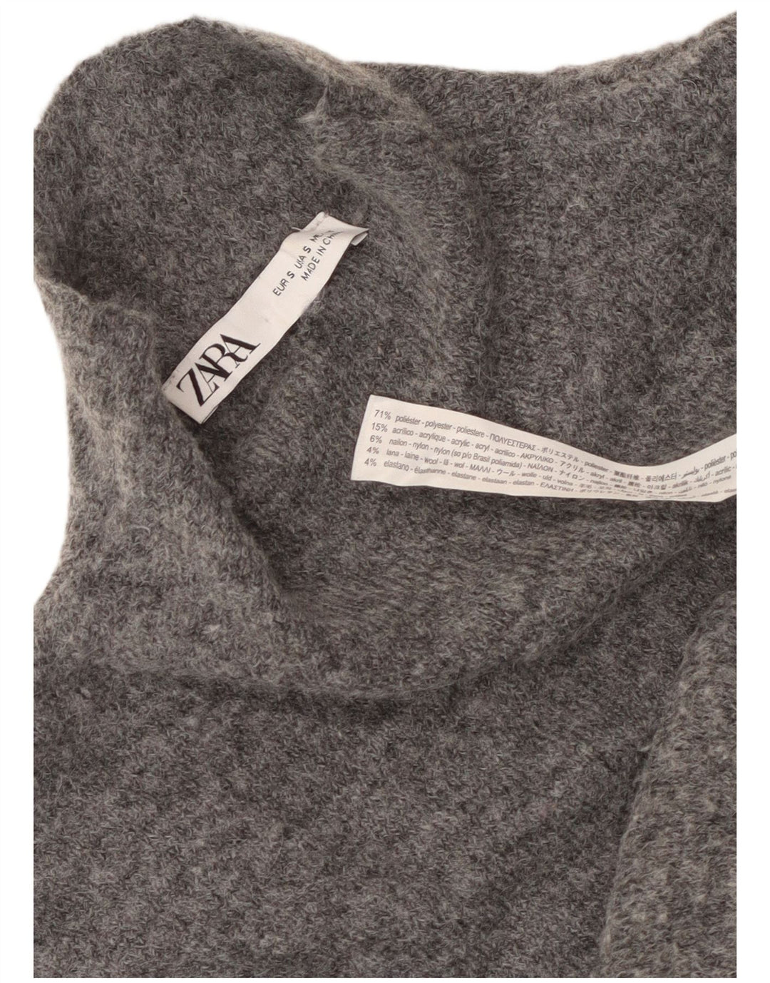 Ärmelloses Pulloverkleid für Damen von Zara, Größe S, Größe S, Grau, Polyester