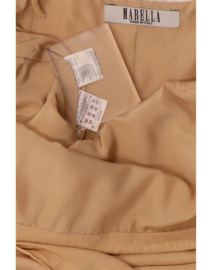 Marella Damen Slip-Kleid UK 12 Mittelbeige Viskose