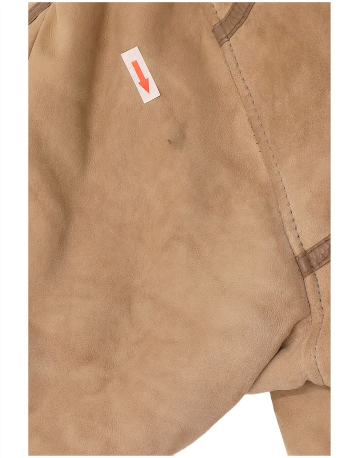 Vintage Damen Lammfellmantel UK 14 Mittelbraunes Lammfell