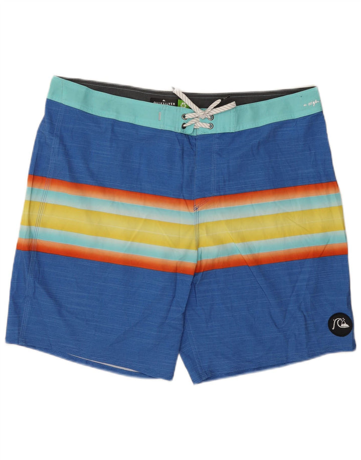 Quiksilver Herren-Badeshorts XL, blau gestreift, Polyester