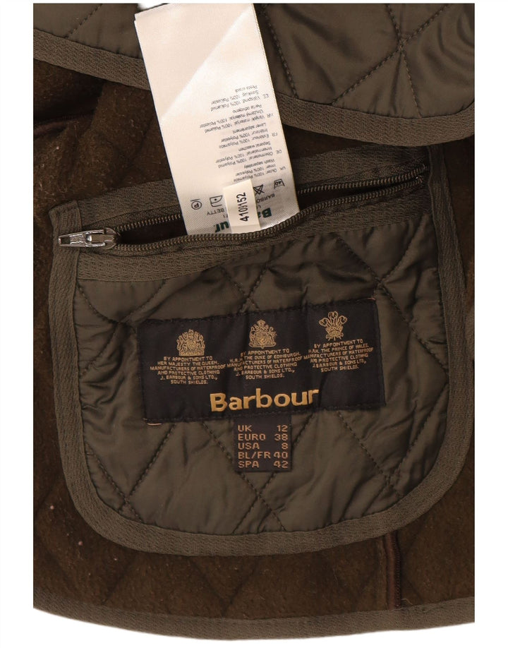 BARBOUR Damen Steppweste UK 12 Medium Khaki Polyamid