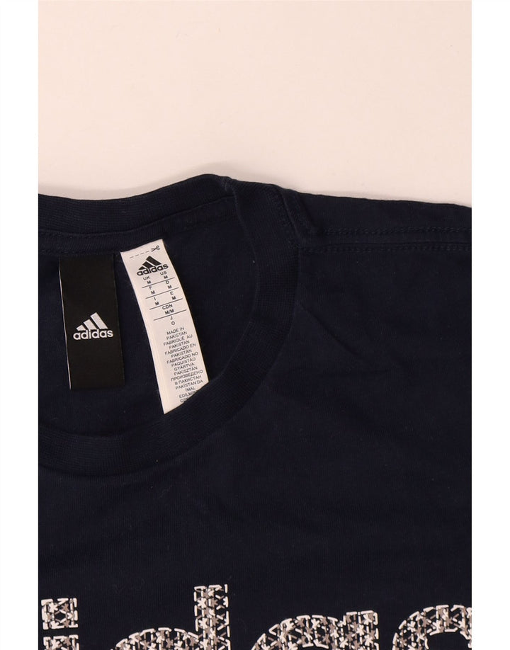 Adidas Herren-T-Shirt mit Grafik, mittelgroß, marineblau, Baumwolle