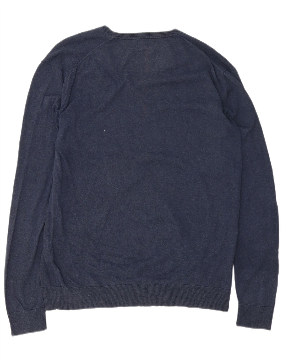 Zara Herren V-Ausschnitt Pullover Pullover XL Marineblau Baumwolle