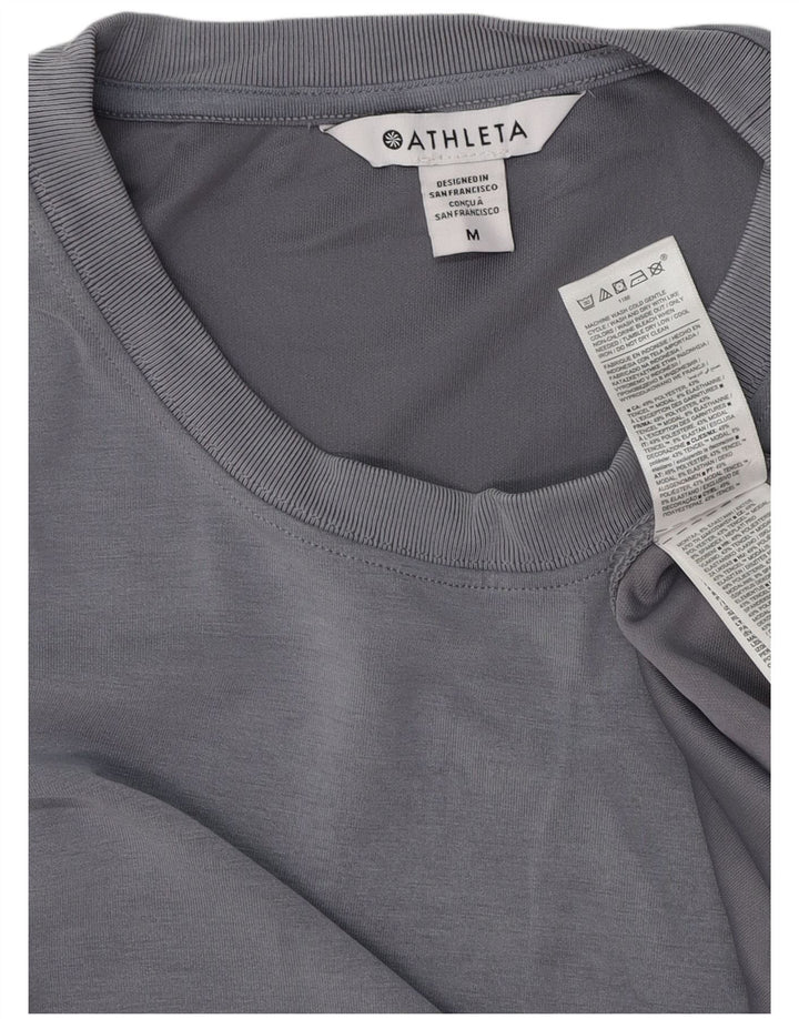 ATHLETA Damen Ärmelloses Etuikleid UK 14 Mittelgraues Tencel