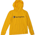 CHAMPION Boys Hooded Graphic Top Long Sleeve 9-10 Years Medium Yellow Vintage Champion and Second-Hand Champion from Messina Hembry 