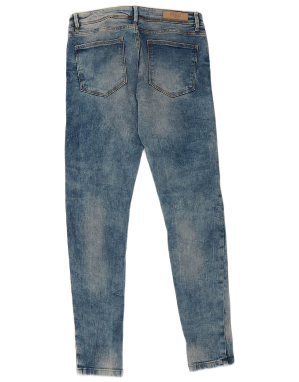 Zara Damen Acid Wash Distressed Skinny Jeans EU 38 Small W28 L28 Blau