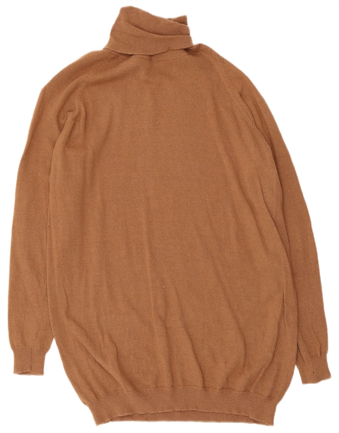 Zara Damen-Pullover mit Rollkragen, UK 12, mittelbraune Baumwolle