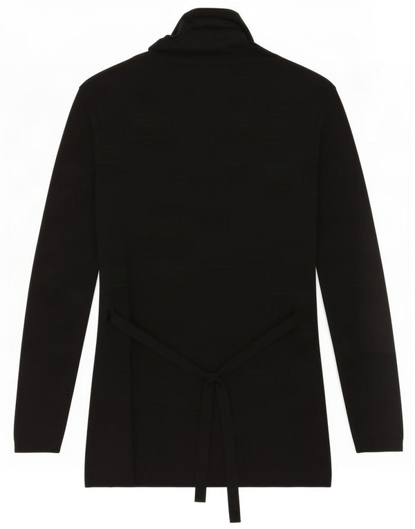 Zara Damen Longline Open Cardigan Pullover UK 10 Small Schwarz Viskose
