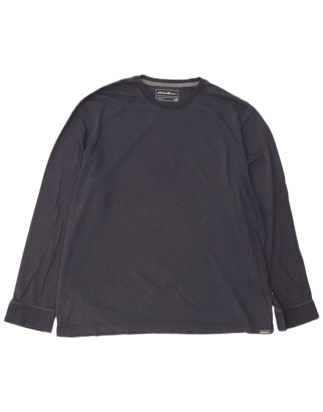 EDDIE BAUER Herren Top Langarm XL Marineblau Baumwolle