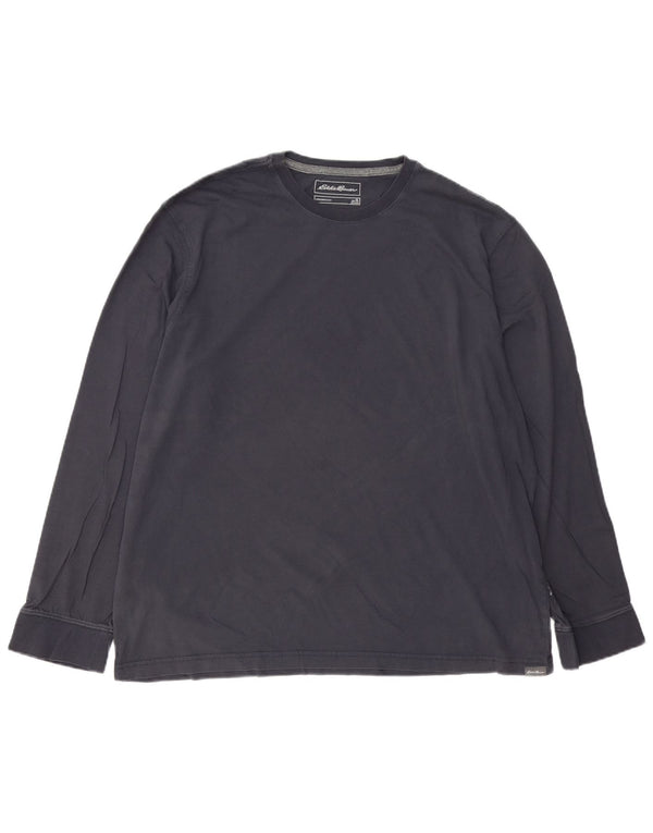 EDDIE BAUER Herren Top Langarm XL Marineblau Baumwolle