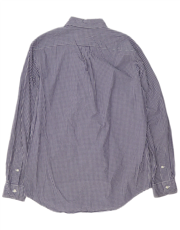 POLO RALPH LAUREN Herrenhemd aus mittelblauer Gingham-Baumwolle in Marineblau