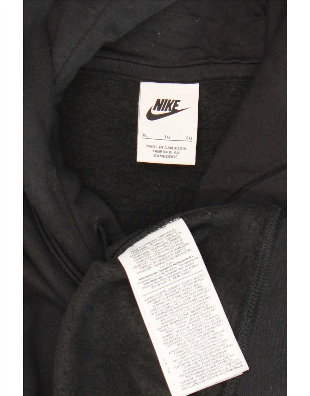 Nike Herren Kapuzenpullover XL, schwarze Baumwolle
