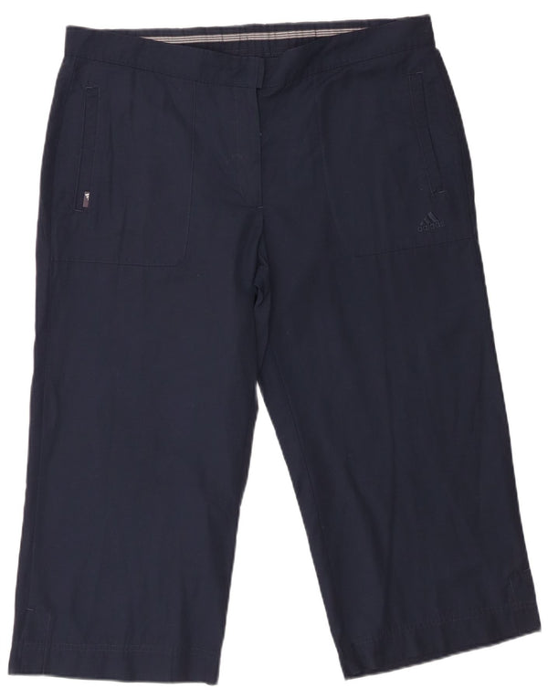Adidas Damen gerade Caprihose UK 16 Large W36 L21 Marineblau Baumwolle