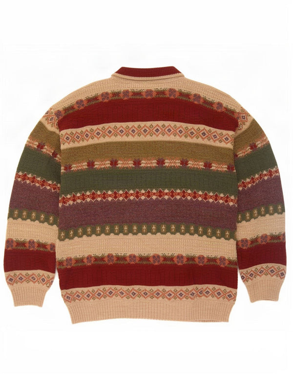 Vintage Herren Pullover mit Rundhalsausschnitt IT 50 Medium Mehrfarbig Fair Isle