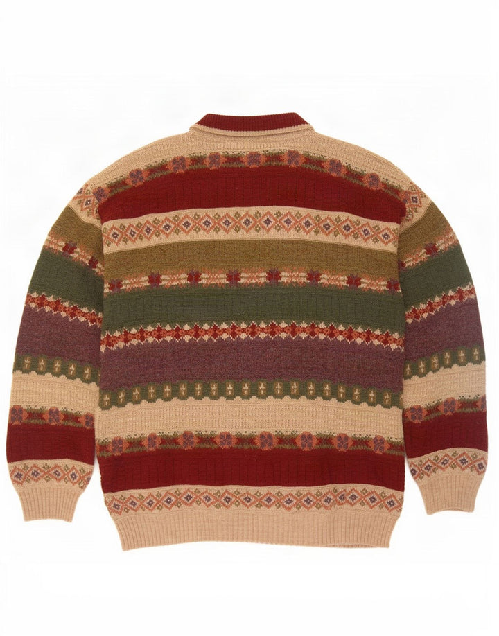 Vintage Herren Pullover mit Rundhalsausschnitt IT 50 Medium Mehrfarbig Fair Isle