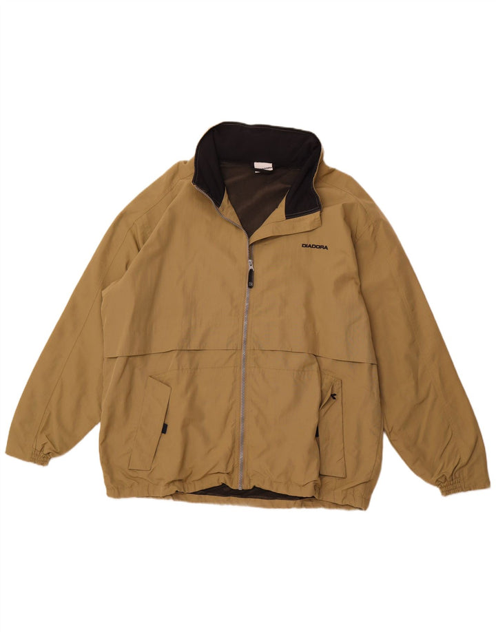 DIADORA Herren-Regenjacke mit Kapuze, UK 40, Größe L, Beige, Polyamid