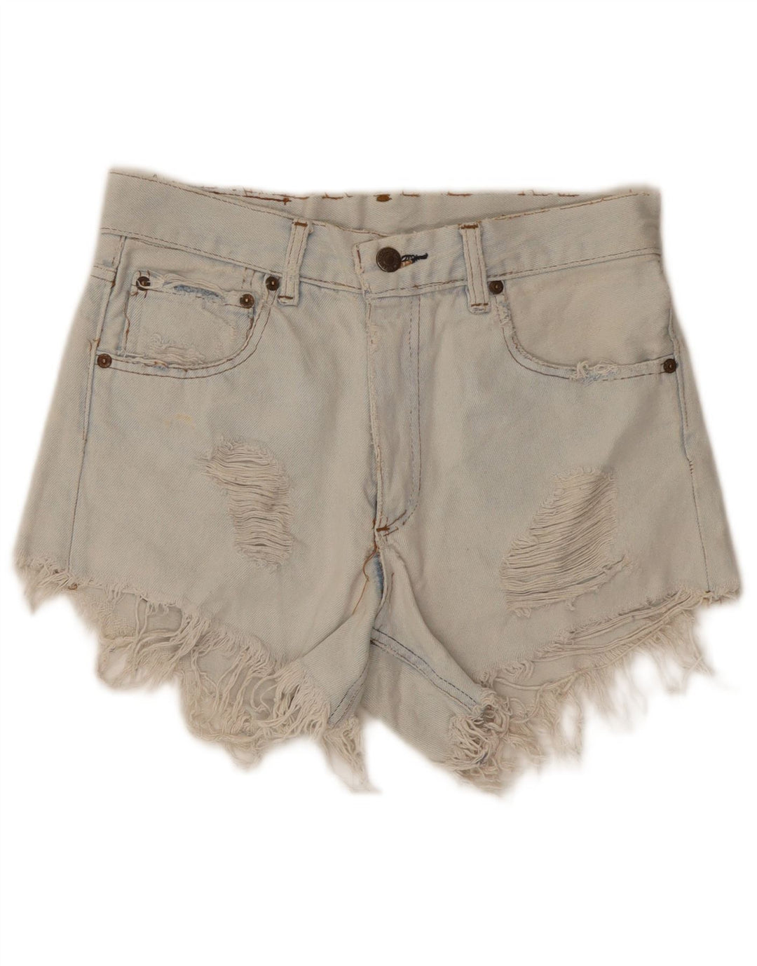 Levi's Damen Jeansshorts im Distressed-Look W28 Mittelblau