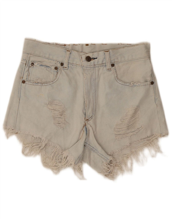 Levi's Damen Jeansshorts im Distressed-Look W28 Mittelblau
