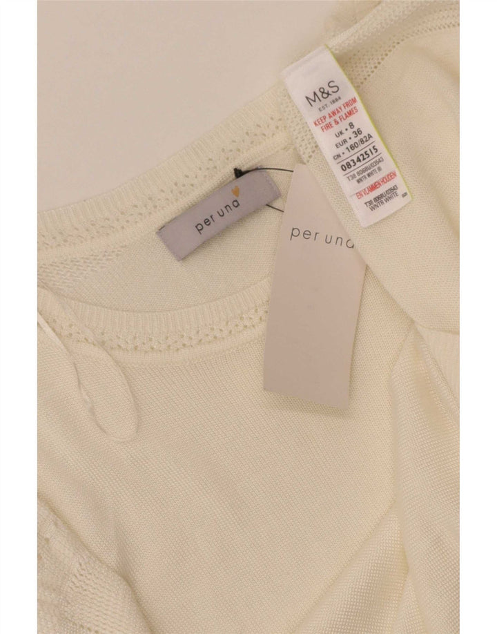 Marks & Spencer Damen-Pullover mit U-Boot-Ausschnitt, Größe S, gebrochenes Weiß