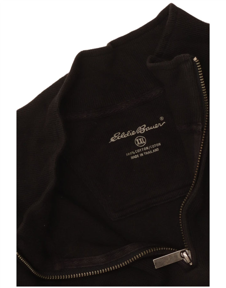 EDDIE BAUER Herren-Sweatshirt mit Reißverschluss, XL, schwarze Baumwolle