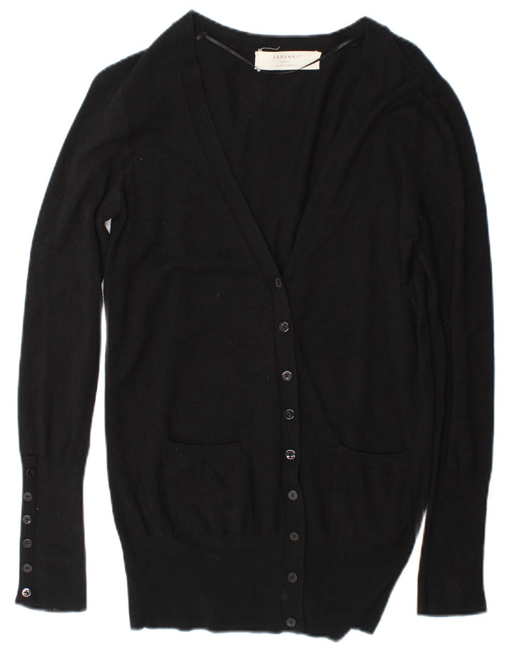 Zara Damen-Cardigan-Pullover UK 14 Medium Black Rayon