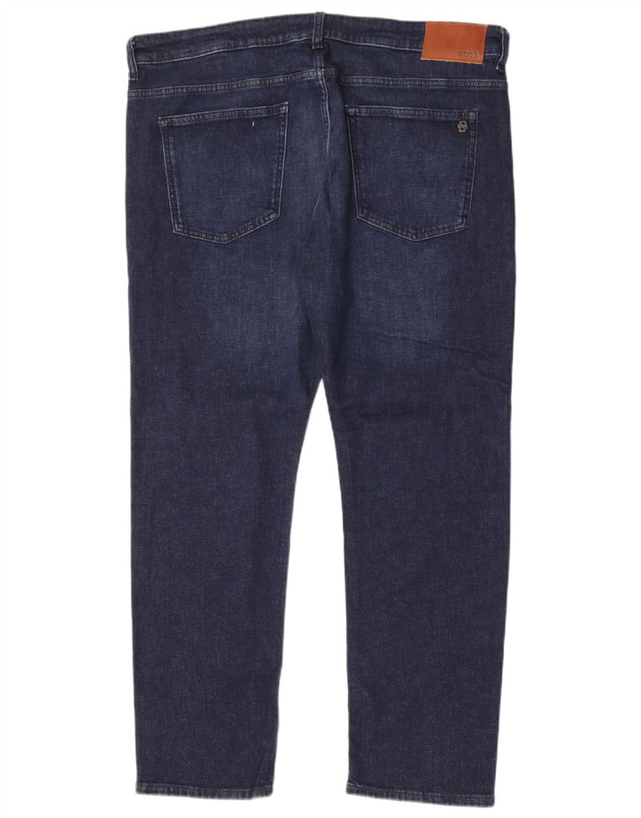 Hugo Boss Herren Delaware Slim Jeans W38 L32 Marineblaue Baumwolle
