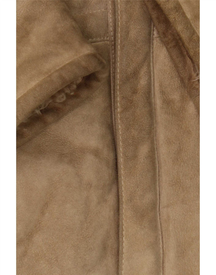 Vintage Mens Shearling Jacket IT 50 Large Brown Classic