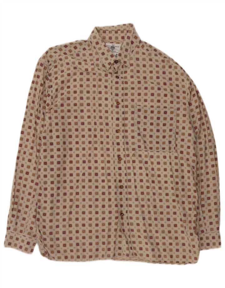 Raybest Herrenhemd XL Beige Geometrisch