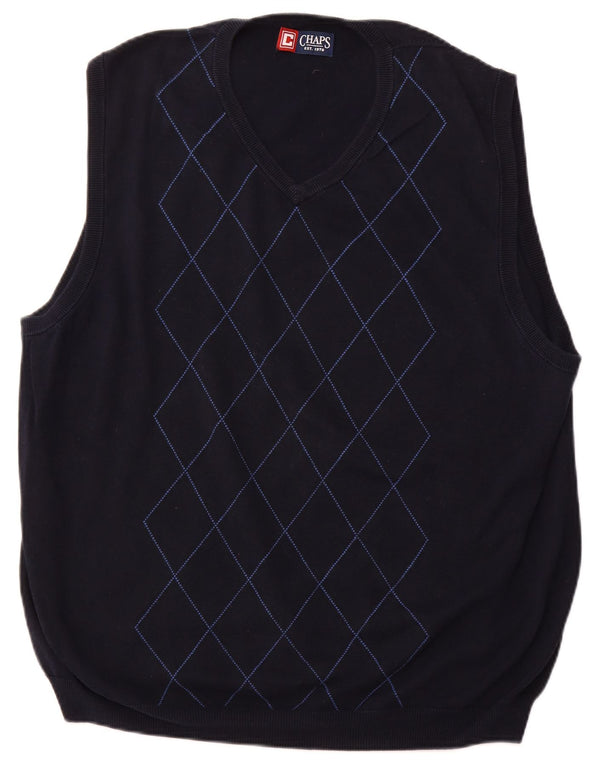 CHAPS Herren Tank Top XL Marineblau Argyle/Diamant Baumwolle