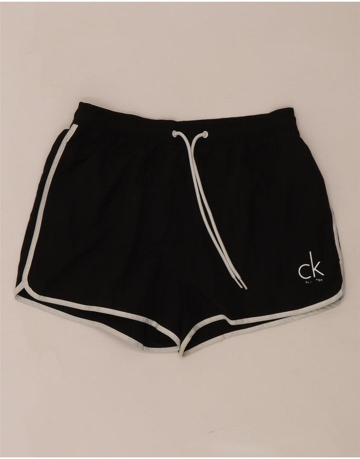 Calvin Klein Damen Badeshorts UK 10 Small Schwarz Polyester