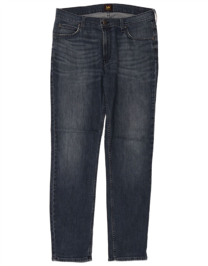 Lee Herren Rider Slim Jeans W34 L32 Blaue Baumwolle
