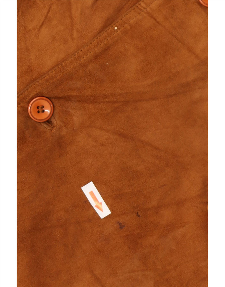 Vintage Herren Wildleder Bomberjacke IT 56 3XL Braunes Wildleder