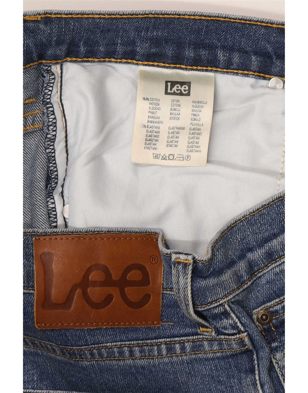 Lee Herren Brooklyn Straight Jeans W34 L30 Blaue Baumwolle