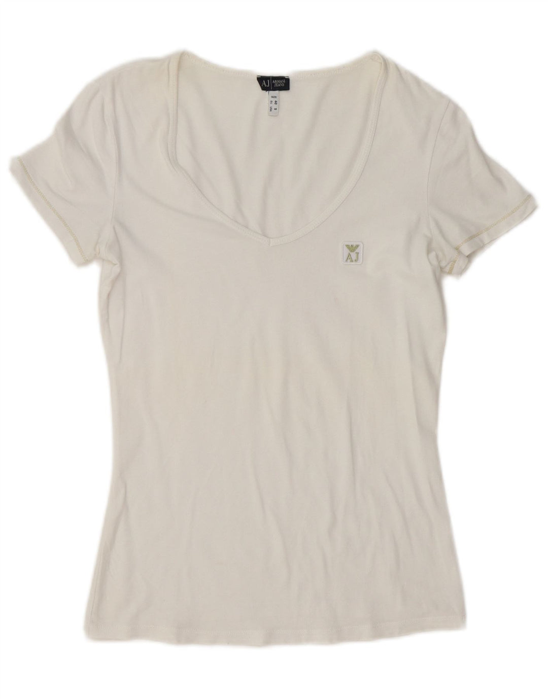 Armani Jeans Damen T-Shirt Top EU 40 Mittelweiß