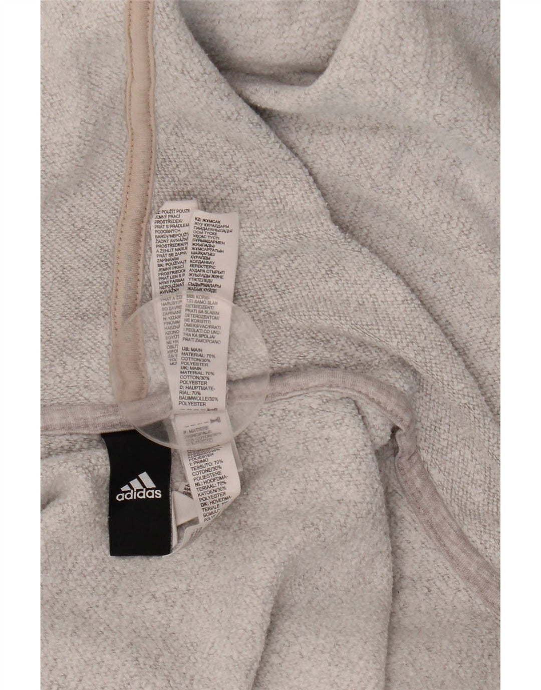 Adidas Herren-Kapuzenpullover mit Reißverschluss, groß, graue Baumwolle