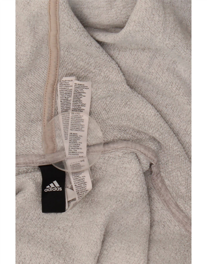 Adidas Herren-Kapuzenpullover mit Reißverschluss, groß, graue Baumwolle