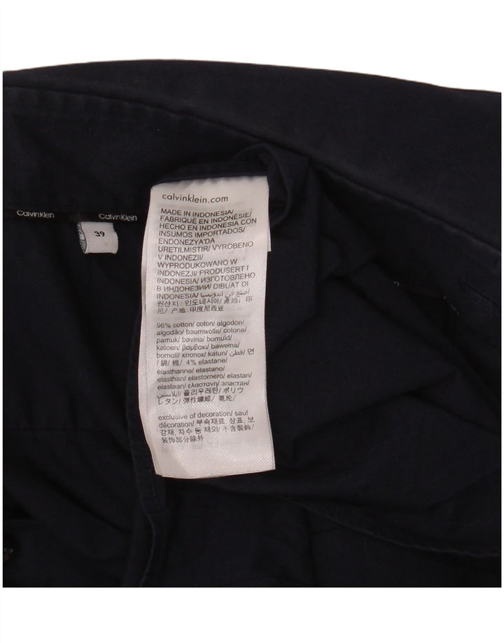 CALVIN KLEIN Herren Slim Fit Hemd Größe 39 Medium Marineblau Baumwolle