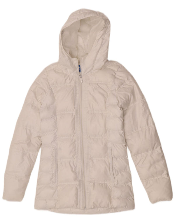 Adidas Damen Kapuzen-Übergröße, gepolsterter Mantel, UK 6, XS, Weiß, Polyester