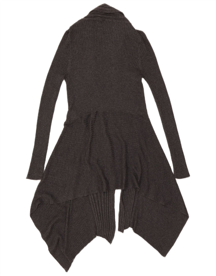 Marks & Spencer Damen Asymmetrischer Cardigan-Pullover UK 10 Small Grau