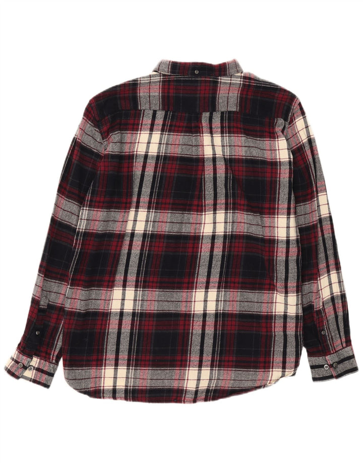 French Connection Herren-Flanellhemd 2XL, Burgunderrot, kariert, Baumwolle