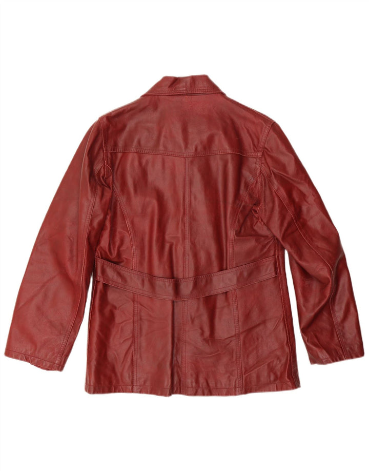 Bayside Damen Lederjacke UK 14 Großes burgunderrotes Leder
