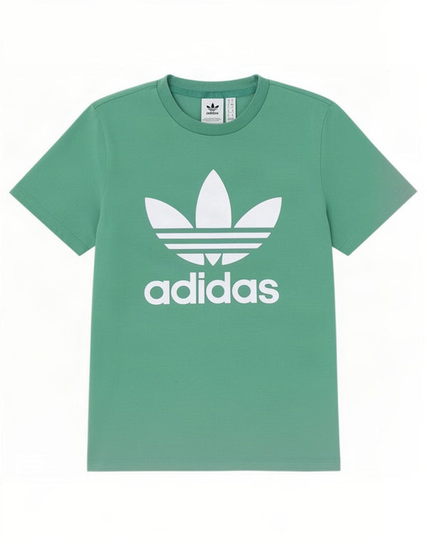 Adidas Damen Grafik T-Shirt Top UK 10 Small Grün Baumwolle