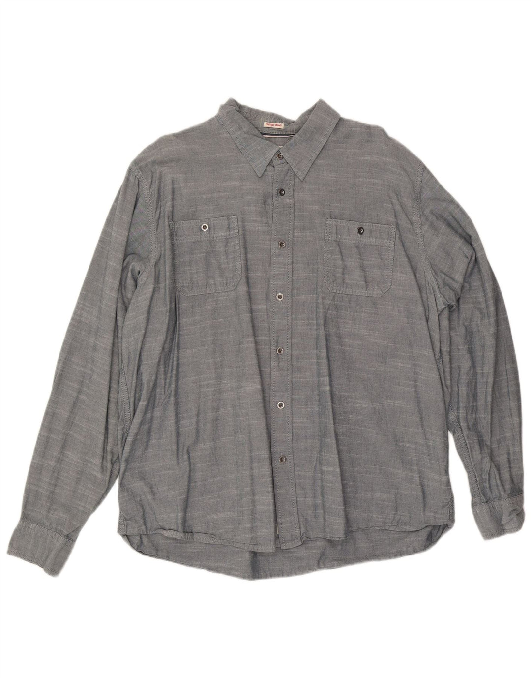 WRANGLER Herrenhemd 2XL Grau gesprenkelte Baumwolle