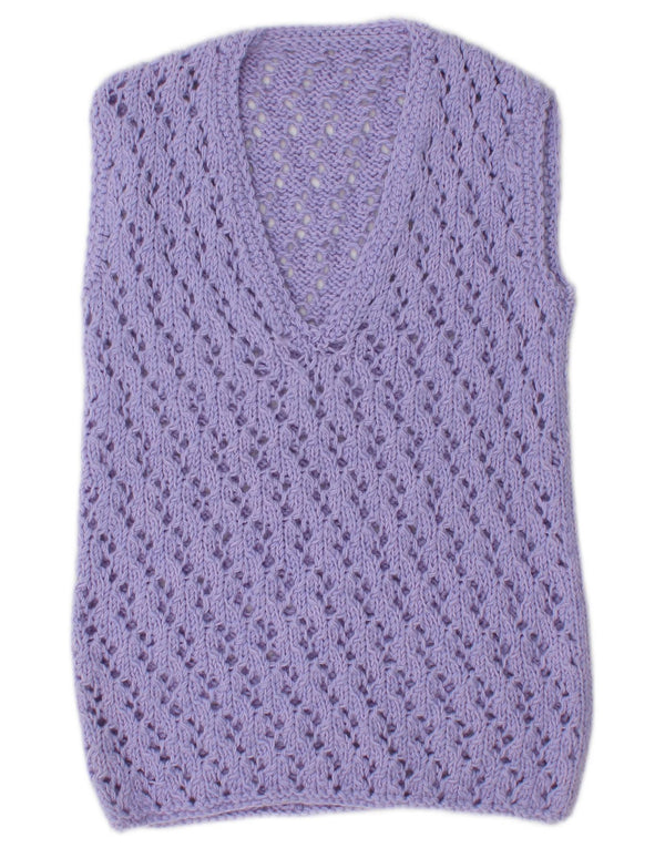 Vintage Damen Weste Tank Top UK 12 Medium Lila