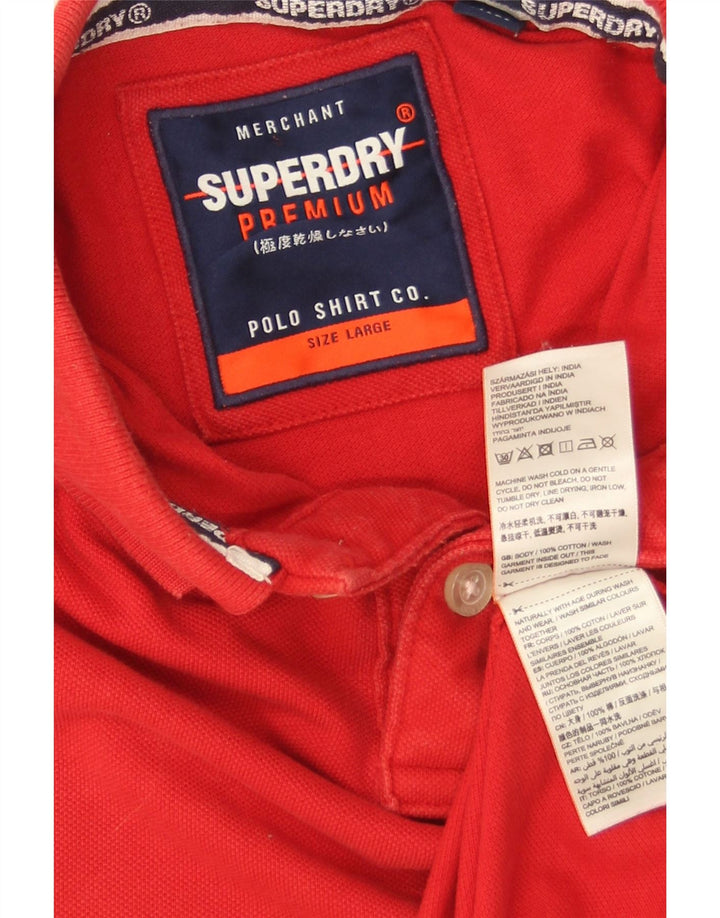 Superdry Herren-Poloshirt, große rote Baumwolle