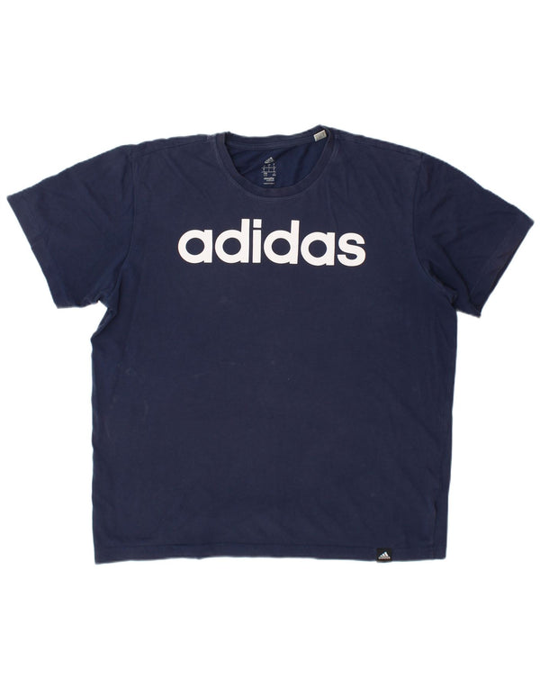 Adidas Herren Climalite Graphic T-Shirt Top Large Marineblau Baumwolle